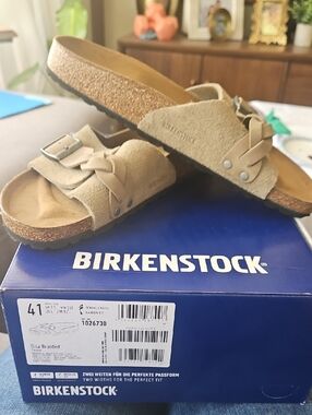 Birkenstock Oida Braided Suede Sandals - Taupe Beige